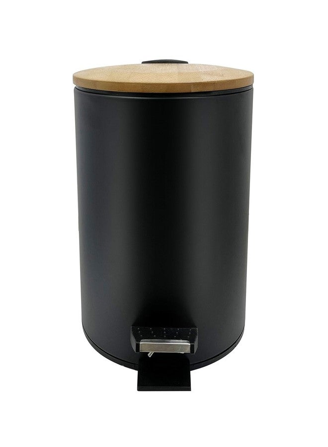 Obsessions 5 Litre Fingerprint Resistant Pedal Dustbin - Compact Round Trash Can with Lid & Liner, Black Matte Finish for Home or Washroom - Image 1